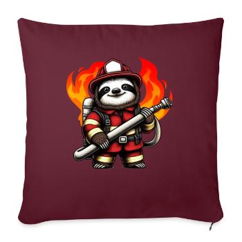 Pompier paresseux Pompier Pompiers Pompiers professionnels - Coussin et housse de 45 x 45 cm - bordeaux - Devant