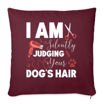 Hundegruamwelpen Haustier -Pflege -Job Salon - Sofakissen mit Füllung 45 x 45 cm - Burgunderrot - Vorne