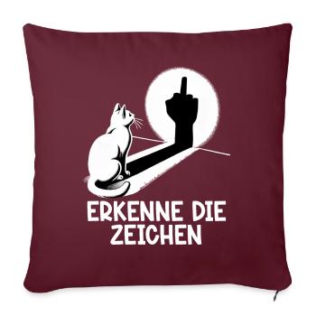 Reconnaître les signes drôle d’ombre de chat - Coussin et housse de 45 x 45 cm - bordeaux - Devant