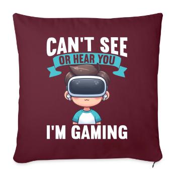 Virtual Reality Athlet Witzer VR Gamer Headset - Sofakissen mit Füllung 45 x 45 cm - Burgunderrot - Vorne