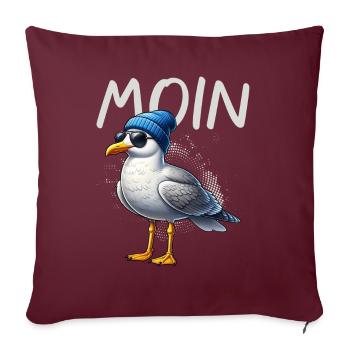 Moin Seagull Northern Germany Greetings Baltic Sea North Sea - Sofa pillow with filling 45cm x 45cm - burgundy - Front