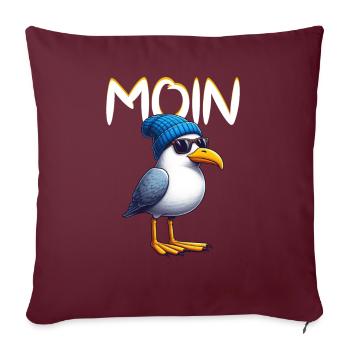 Moin Seagull Northern Germany Greetings Baltic Sea North Sea - Sofa pillow with filling 45cm x 45cm - burgundy - Front