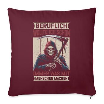 Sarcastique Grande Faucheuse Humour noir Noir - Coussin et housse de 45 x 45 cm - bordeaux - Devant