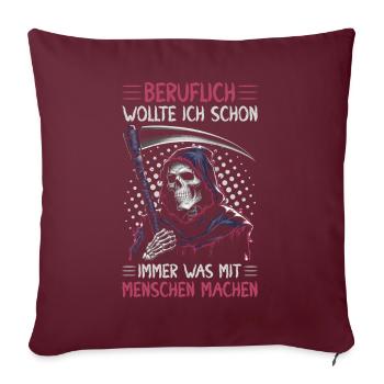 Sarcastique Grande Faucheuse Humour noir Noir - Coussin et housse de 45 x 45 cm - bordeaux - Devant