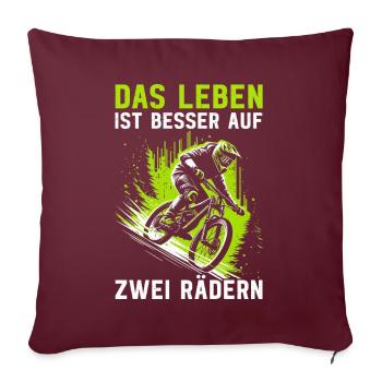 Vététistes, amateurs de VTT, cyclisme - Coussin et housse de 45 x 45 cm - bordeaux - Devant