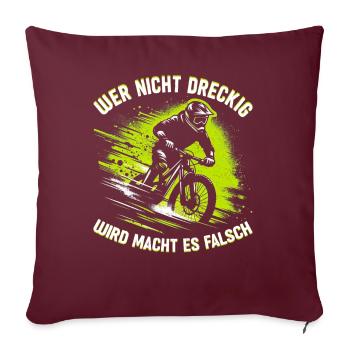 Vététistes, amateurs de VTT, cyclisme - Coussin et housse de 45 x 45 cm - bordeaux - Devant