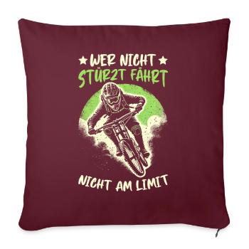 Vététistes, amateurs de VTT, cyclisme - Coussin et housse de 45 x 45 cm - bordeaux - Devant
