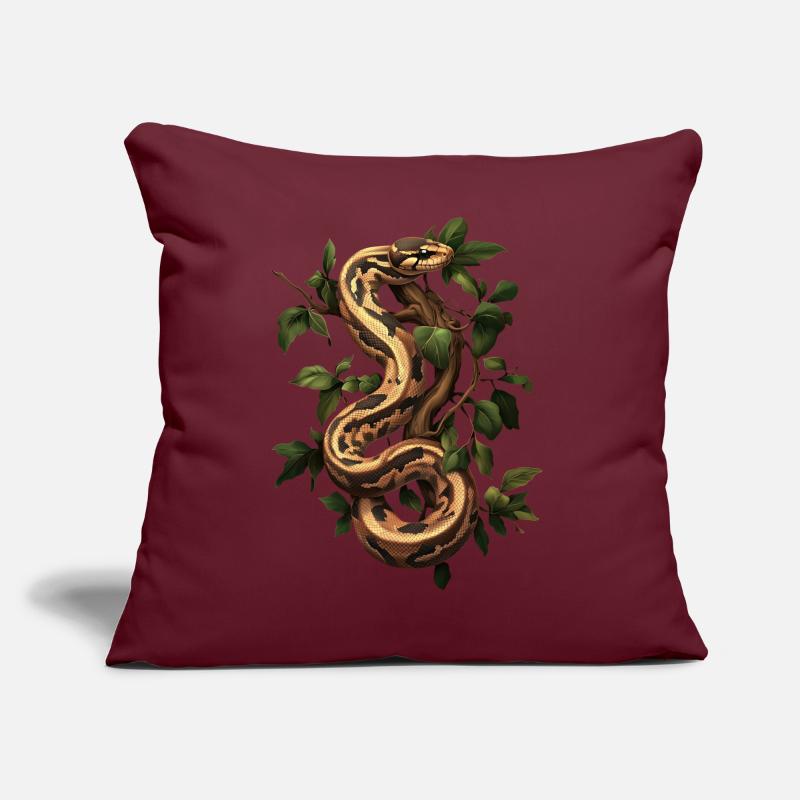 Roi Python Serpents Amoureux Terrarium Python Coussin et housse de 45 x 45 cm