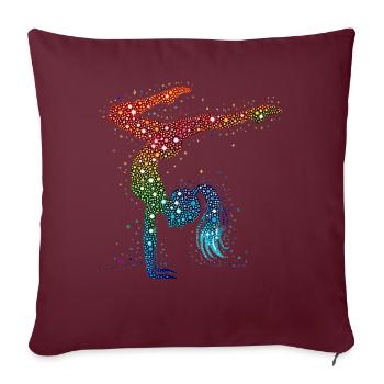 Gymnastique Gymnaste Gymnaste acrobatique - Coussin et housse de 45 x 45 cm - bordeaux - Devant