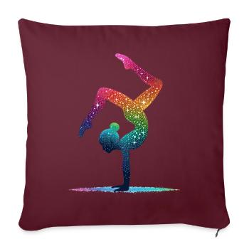 Gymnastique Gymnaste Gymnaste acrobatique - Coussin et housse de 45 x 45 cm - bordeaux - Devant