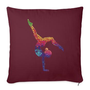 Gymnastique Gymnaste Gymnaste acrobatique - Coussin et housse de 45 x 45 cm - bordeaux - Devant