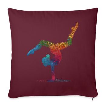 Gymnastique Gymnaste Gymnaste acrobatique - Coussin et housse de 45 x 45 cm - bordeaux - Devant