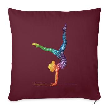 Gymnastique Gymnaste Gymnaste acrobatique - Coussin et housse de 45 x 45 cm - bordeaux - Devant