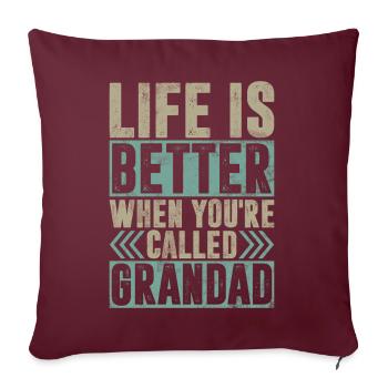 Grandad Grandpa Grandpa Pops Grandparent - Sofa pillow with filling 45cm x 45cm - burgundy - Front