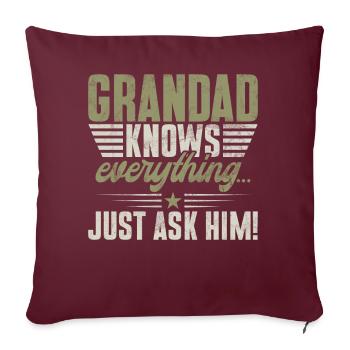 Grandad Grandpa Grandpa Pops Grandparent - Sofa pillow with filling 45cm x 45cm - burgundy - Front