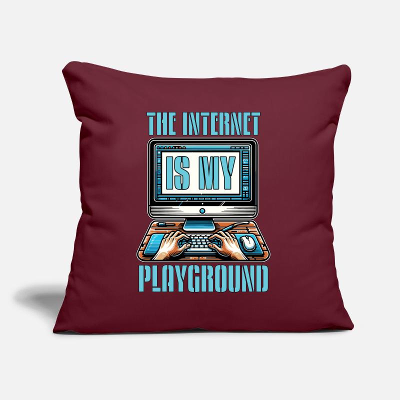 Codeur : Internet est mon terrain de jeu Développeur web Coussin et housse de 45 x 45 cm
