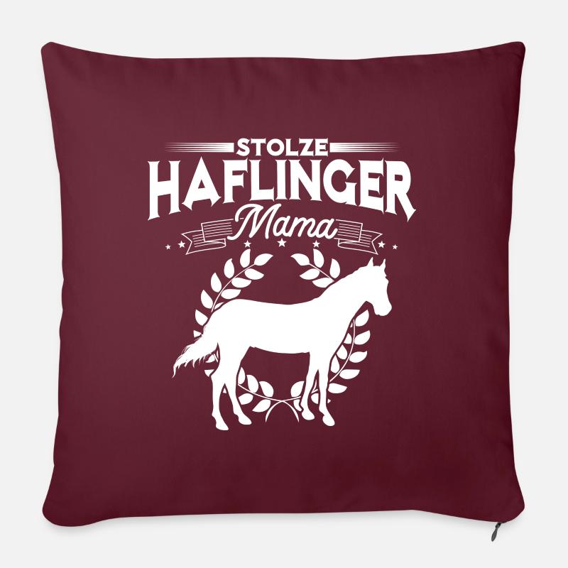 Haflinger Pferd Mama Reitsport Geschenk - Sofakissen mit Füllung 45 x 45 cm - Burgunderrot