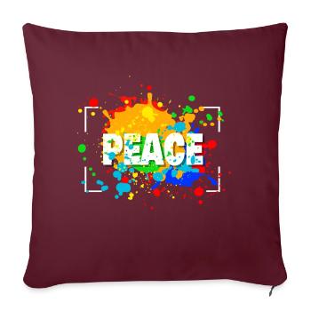 PEACE - Coussin et housse de 45 x 45 cm - bordeaux - Devant