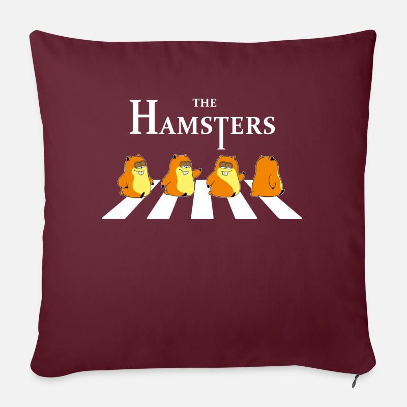 Fat Four - The Hamsters - Sofakissen mit Füllung 45 x 45 cm - Burgunderrot
