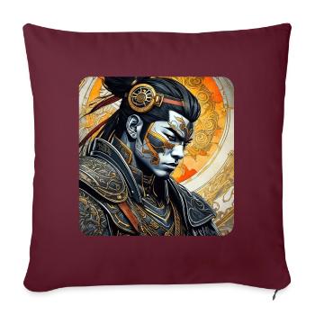 Fier samouraï avec tatouage Japon Asie Ninja Kendo - Coussin et housse de 45 x 45 cm - bordeaux - Devant