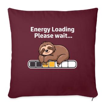 Lazy Sloth – Fun Power Saving Design - Sofa pillow with filling 45cm x 45cm - burgundy - Front