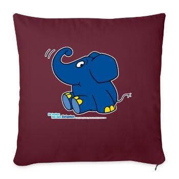 Der Elefant - sitzend - Sofakissen mit Füllung 45 x 45 cm - Burgunderrot - Vorne