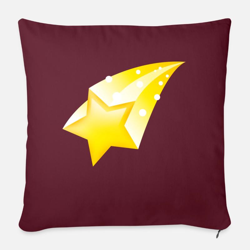 Smiley Falling Star - Sofakissen mit Füllung 45 x 45 cm - Burgunderrot