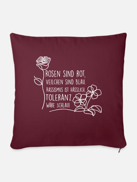 Rosen sind rot - Sofakissen mit Füllung 45 x 45 cm - Burgunderrot