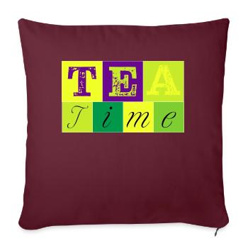 L'heure du thé - Coussin et housse de 45 x 45 cm - bordeaux - Devant