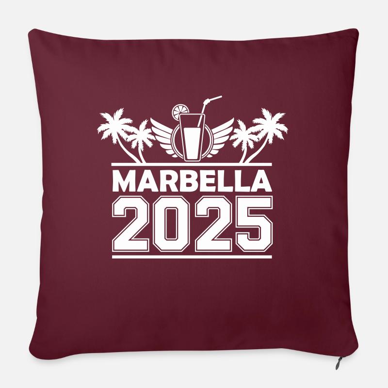 Marbella 2025 - Sofakissen mit Füllung 45 x 45 cm - Burgunderrot
