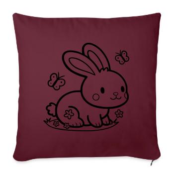Lapin mignon Lapin - Coussin et housse de 45 x 45 cm - bordeaux - Devant
