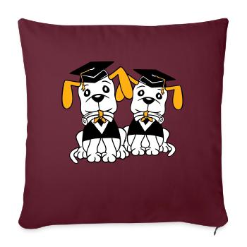 Chiens École Diplôme Certificat Gymnase Collège Abi - Coussin et housse de 45 x 45 cm - bordeaux - Devant