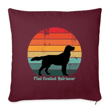 Retro Flat Coated Retriever - Coussin et housse de 45 x 45 cm - bordeaux - Devant