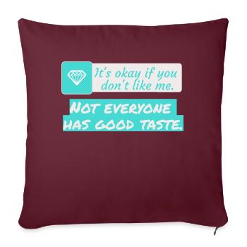 J’aime les vêtements / C’est bon - Coussin et housse de 45 x 45 cm - bordeaux - Devant