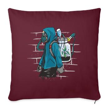 Graphique éco-conservation environnementaliste du Jour de la Terre - Coussin et housse de 45 x 45 cm - bordeaux - Devant