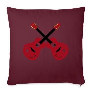 double guitares souriantes - Coussin et housse de 45 x 45 cm - bordeaux - Devant