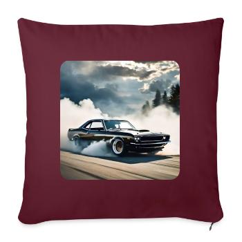 Noir Odtimer Drift Car Turbo avec Fumée - Coussin et housse de 45 x 45 cm - bordeaux - Devant
