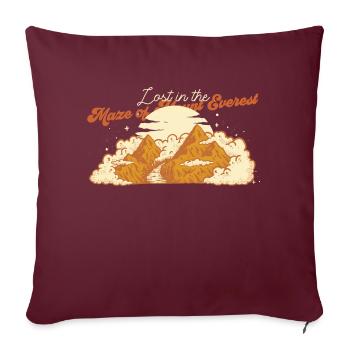 Perdu dans les dédales de l’Everest - Coussin et housse de 45 x 45 cm - bordeaux - Devant