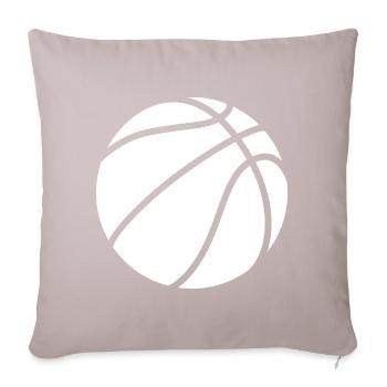 Logo de basket-ball blanc - Coussin et housse de 45 x 45 cm - taupe clair - Devant