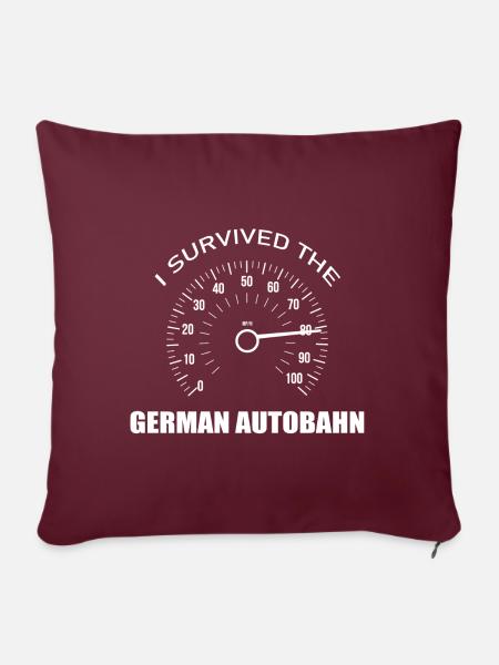 Deutsche Autobahn! - Sofakissen mit Füllung 45 x 45 cm - Burgunderrot