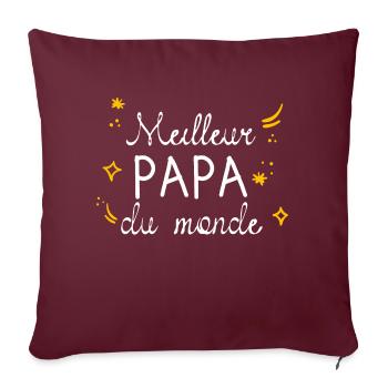 Meilleur Papa du monde - Coussin et housse de 45 x 45 cm - bordeaux - Devant