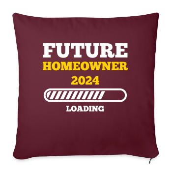 Future Home Owner 2024 - Sofakissen mit Füllung 45 x 45 cm - Burgunderrot - Vorne