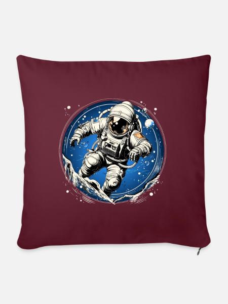 Astronaut - Sofakissen mit Füllung 45 x 45 cm - Burgunderrot