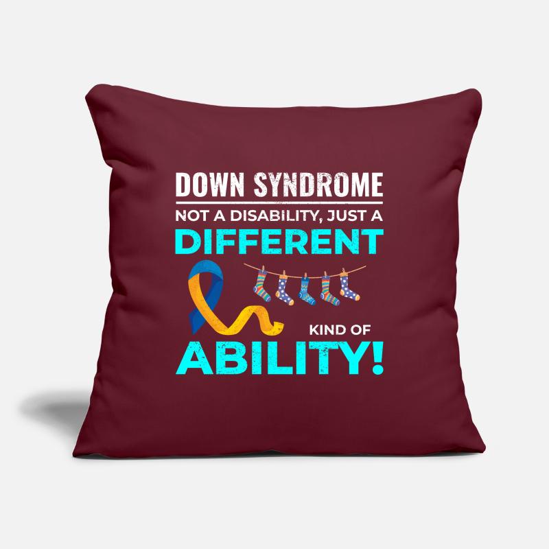 Sensibilisation au syndrome de Down Capacité différente Coussin et housse de 45 x 45 cm