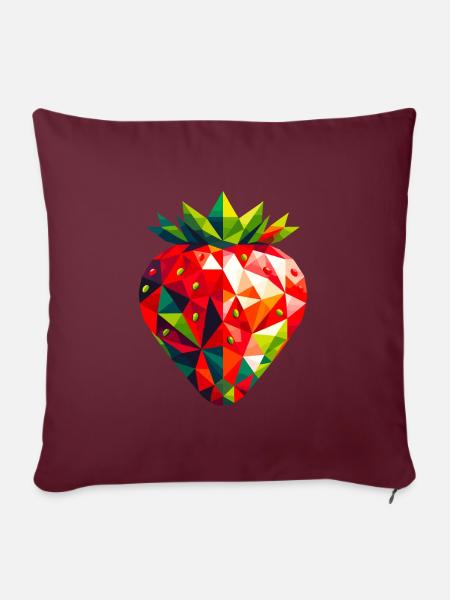 Abstrakte geometrische Erdbeere - Farbdesign - Sofakissen mit Füllung 45 x 45 cm - Burgunderrot