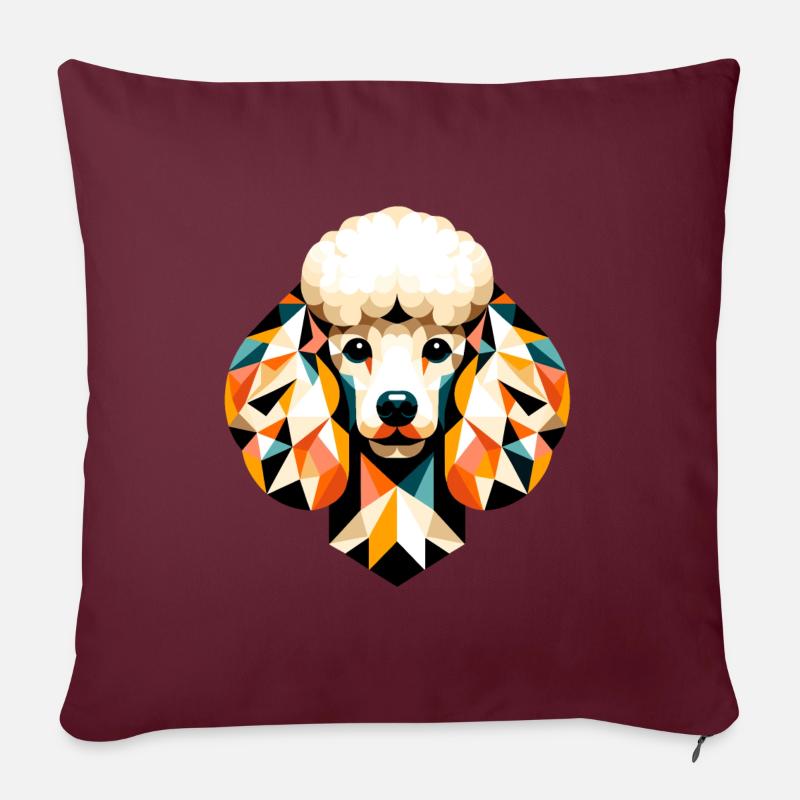 Pastel Geometric Poodle: Chic Abstract Design - Sofa pillow with filling 45cm x 45cm - burgundy
