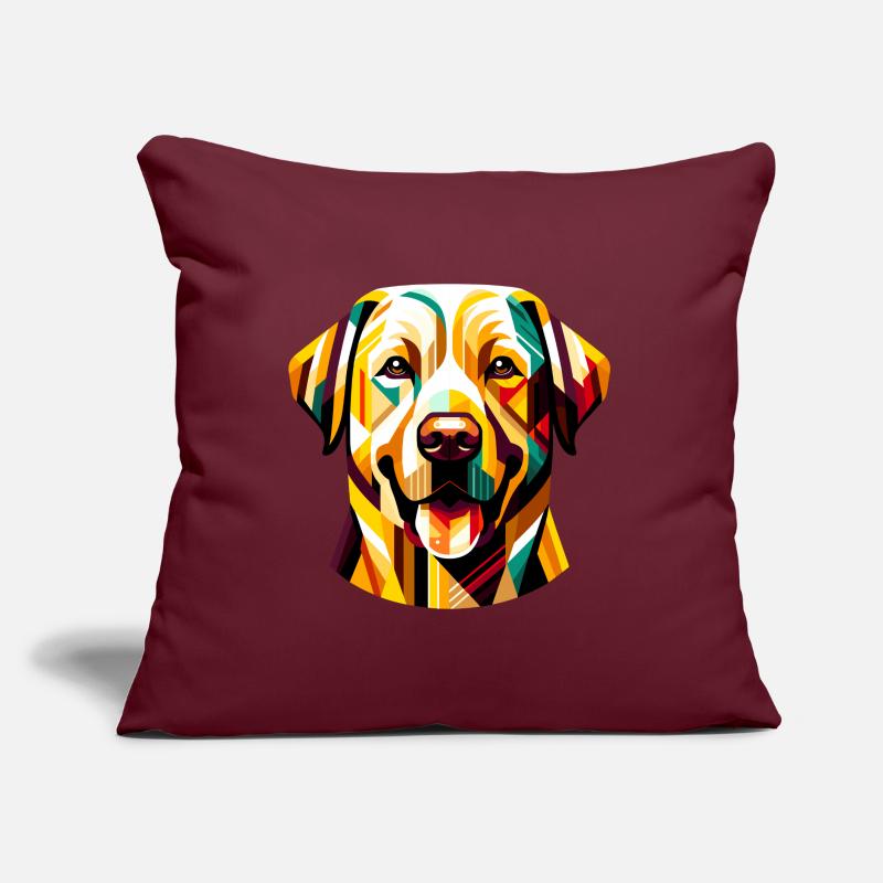 Labrador Patchwork vibrant : Design abstrait de chien Coussin et housse de 45 x 45 cm