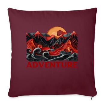 Adventure - Sofakissen mit Füllung 45 x 45 cm - Burgunderrot - Vorne