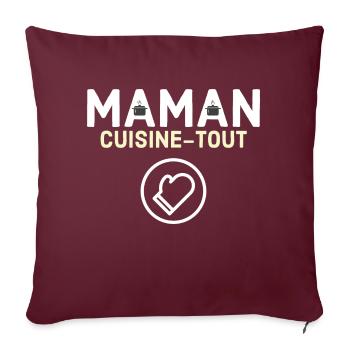 Maman cuisine tout - Coussin et housse de 45 x 45 cm - bordeaux - Devant
