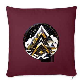 Montagne spatiale - Coussin et housse de 45 x 45 cm - bordeaux - Devant
